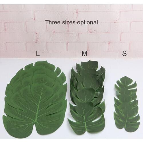 5Pcs Simulation Plant Silk Cloth Leaves Flower Arrangement Ornament Monstera Leaf Artificial Party Jungle Beach Theme Decoration
