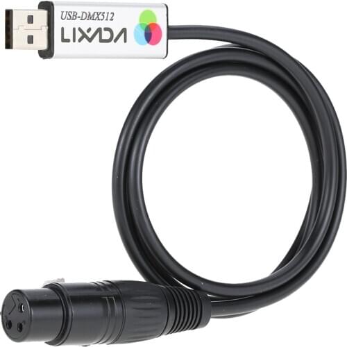 Lixada USB to DMX Interface Adapter LED DMX512 Computer PC Stage Lighting Controller Dimmer USB Light