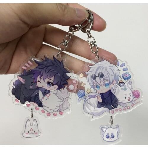 Jujutsu Kaisen Kawayi Acrylic Keychain Anime Cosplay Cute Yuji Itadori Gojo Satoru Fushiguro Megumi Key Chain Pendant Keyring