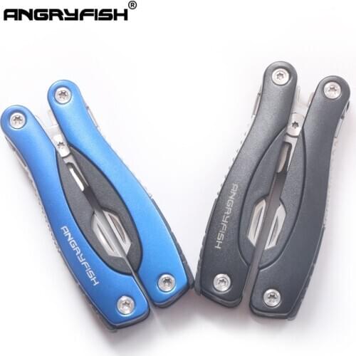 ANGRYFISH Folding Fishing Pliers Fishing Hooks Remover Multi-function Fishing Clamp Tackle Tools Black/Blue Color L5