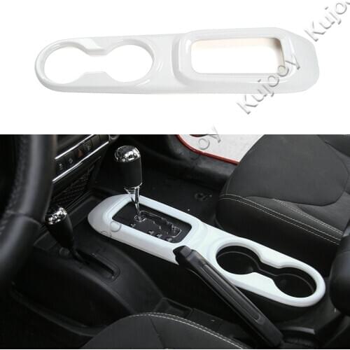 White ABS Front Cup Holder Cover Carrier Frame Trim for Jeep Wrangler 2011-2017 Car Styling