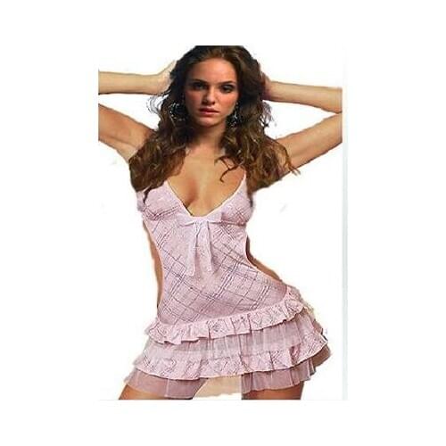 Free Shipping Sexy Lingerie Underwear Nightwear Lace Pink Dance Dress YSF8822