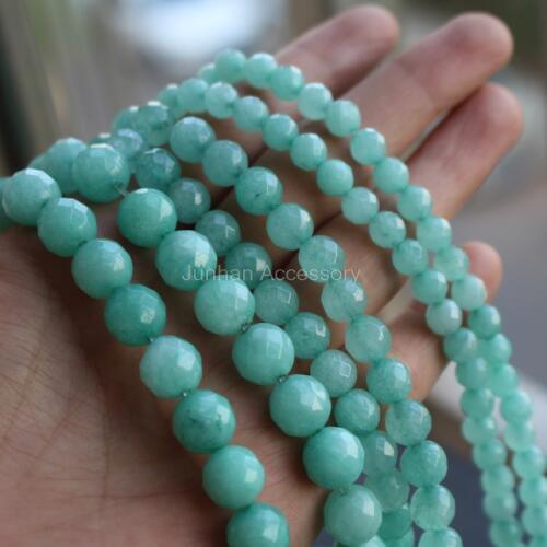4mm 6mm 8mm 10mm Dyed Amazonite stone beads Faceted Forest Loose beads 1 string about 40cm wholesale