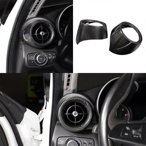 Real Carbon Fiber For Alfa Romeo Giulia 2017 2018 2019 2020 Car Accessories Front Side Air Conditioning Cover Frame Decoration