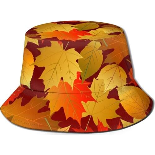 CINESSD 2021 New Fishermans Hat Unisex Fashion Bob Cap Autumn Leaves Hip Hop Gorros Panama Windproof outdoor Bucket Hat