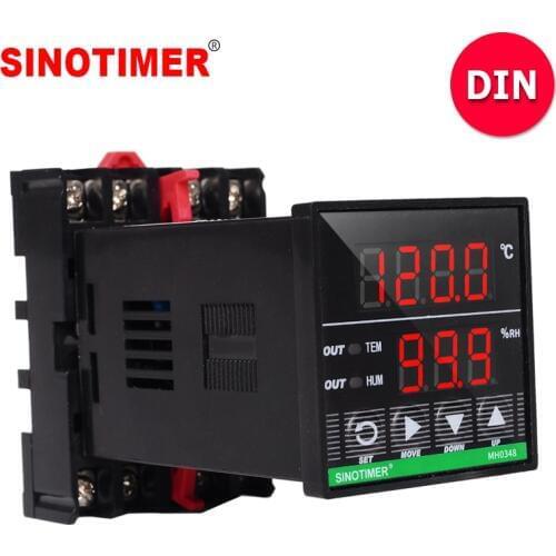 DIN Rail Digital Humidity Controller with 3M UL Listed Cables and Combined Humidity and Temperature Sensor