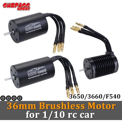 SURPASS HOBBY Brushless Motor 3650 3660 F540 Rc Motor 2s 3s 3.175mm Shaft 60a Esc for 1/10 RC Car ARRMA Traxxas LOSI Hobao HSP