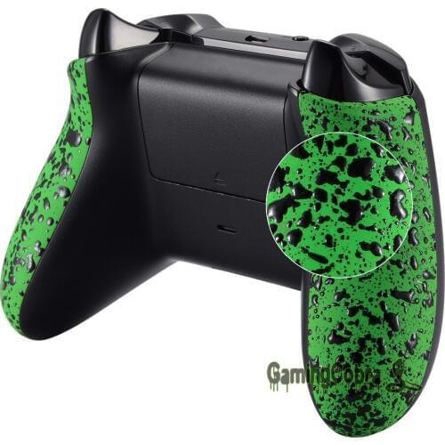 Textured Green Back Panels, Comfortable Non-slip Side Rails, 3D Splashing Handles for Xbox One X & for Xbox One S Controller