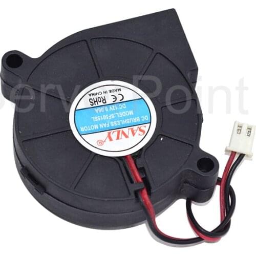 Well Tested Cooler SF5015SL DC12V 0.06A 0.72W 5CM Two Wires 5015 50x50x15MM Industrial Blower For Humidifier Cooling fan