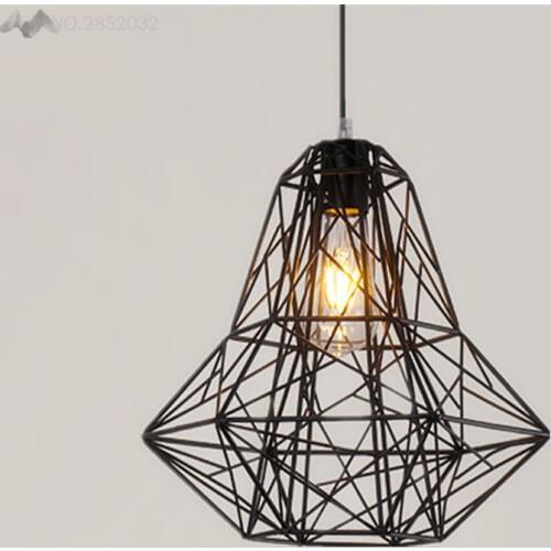 JW_Modern American Village Square Star Iron Pendant Lights Creative Lamps for Dining Living Room Bedroom Bar Loft Light Candle