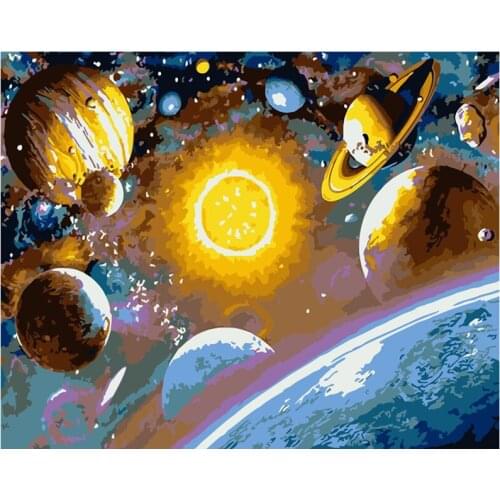 Painting By Numbers DIY DropshippingBig size Exploring space mystery Scenery Acrylic House Decoration Art picture Gift