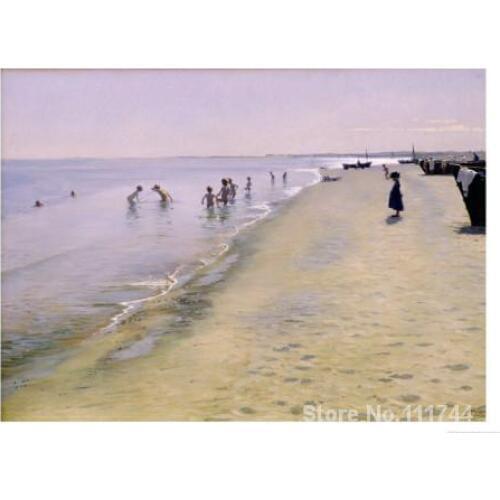 Danish art Summer Day at the South Beach of Skagen Peder Severin Kroyer paintings for sale High quality Hand painted