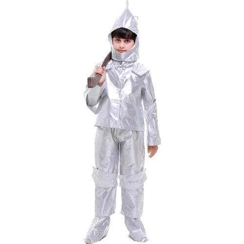 Halloween Costumes 2020 The Tin Man Cosplay Waterproof Clothes with Headgear Shoe Covers Silvery Hickory Costume