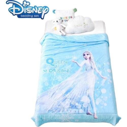 Cartoon blue frozen Elsa Summer Quilt Home Textiles Suitable for Children Kids Adult Blanket queen size duvet Comforter Bedding