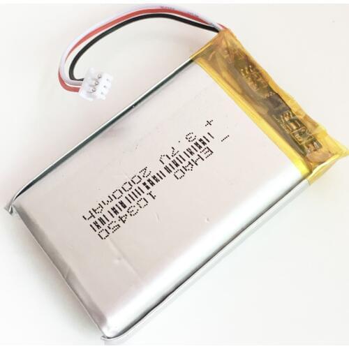 3.7V 2000mAh Lithium Polymer Li-Po Rechargeable Battery 103450 JST 1.25mm 3Pin plug For DVD PAD camera GPS Speaker laptop