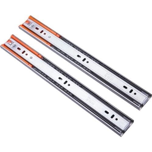 10-20 Inch Stainless Steel Drawer Slides Soft Close Three-Section Drawer Slides Buffer Damper Cabinet Rails Furniture Hardware