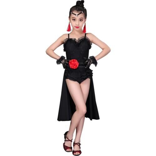 New girls Latin dance practice clothing childrens dance grading competition clothing sling performance clothing latin dress