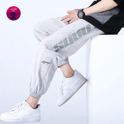 2021 New Mens Pants Korean Fashion Streetwear Harajuku Printed Trousers Men Casual Men Clothing Elastic Waist Jogging Pants Men