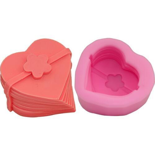 Lovely Heart Silicone Soap Mold Flower Diy Form Foadant Soap Making 3d Handmade Decorating Moule Savon Mould Tools