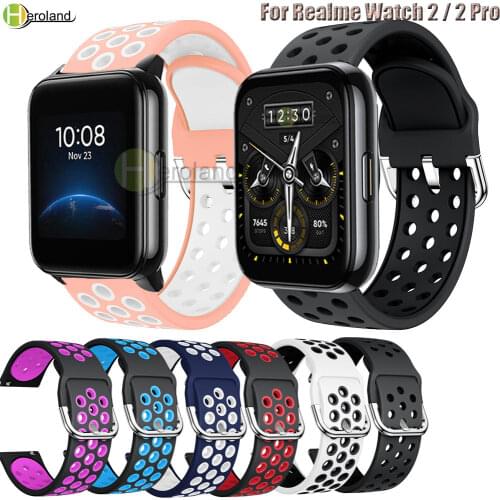 Silicone Watchband Strap For Realme Watch 2 / 2 pro Smart Accessories Wriststrap Quick Release For Realme Watch S / pro belt