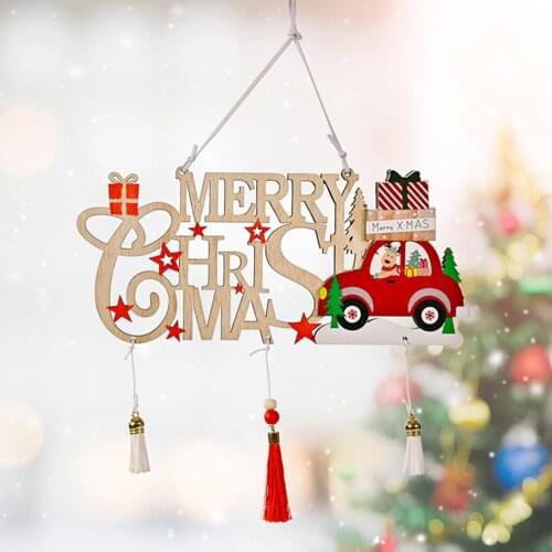 Christmas Hollow Letter Wooden Plate Pendant Decoration Hollow Hanging Ornament Cute Hanging Decorations