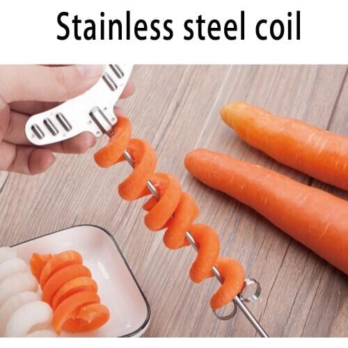 2 Pcs Stainless Steel Cucumber Twist Spiral Knife Creative Gadget Cucumber Rotating Kitchen Vegetable Decoration Tool