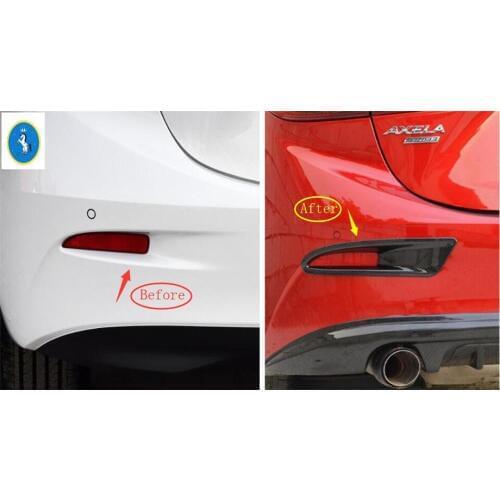 Yimaautotrims Auto Accessory Rear Tail Fog Lights Lamp Foglight Frame Cover Trim 2 Pcs / Set For Mazda 3 AXELA Sedan 2014 - 2018