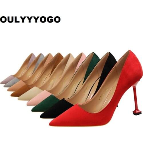 Europe & America Style Womens Shoes Fashion Concise Female Pumps High Heels Shallow Mouth Pointed Toe Shallow Mouth