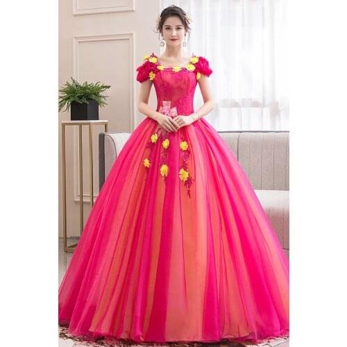 Vestidos 2020 Fashion Lace Quinceanera Dress Elegant Short Sleeve Appliques Party Ball Gown Floor-length Host Dress Robe De Bal