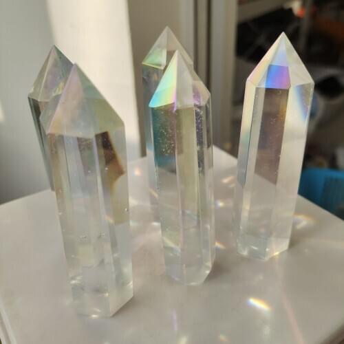1pcs 8-9cm Natural Crystal White Crystal Point Hexagonal Pillar Mineral Jewelry For Magic Healing Fenshui Repair Home Decoration