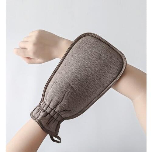 1Pcs Exfoliating Bath Towel for Shower Scrub Pure Color Bathroom Accessories Bathing Gloves Double Sided Plant Silk/Cotton Yarn