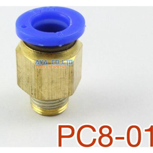 20 Pieces Tube OD 8mm x 1/8" BSPT Male Straight Pneumatic Connector Push In To Connect Fitting