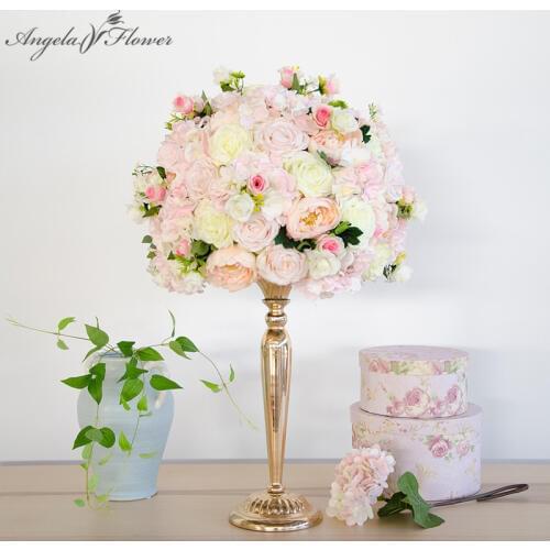 36cm artificial rose wedding table decor flower ball centerpieces backdrop decor party table floral road lead flower stand vase