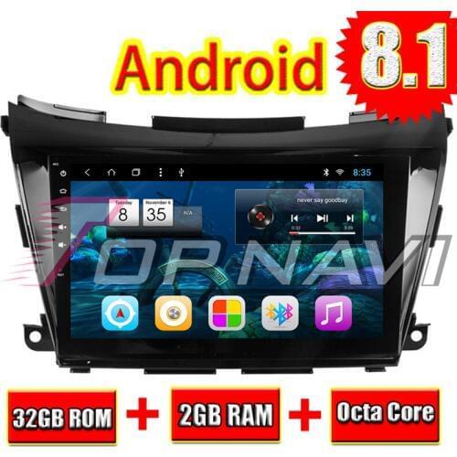 Topnavi Android 8.1 Car GPS Navigation for Nissan Murano 2015- Autoradio Multimedia Audio Stereo NO DVD Two Din 10.1'' Octa Core