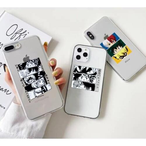 Anime My Hero Academia Phone Case for IPhone X XR XS MAX 12 Mini 11Pro Max 6s 7 8 plus SE 2020 Soft Clear Back Transparent Cover