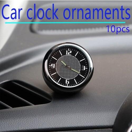10pcs Black Car Clock Ornaments Air Vent Clock Watch Car Air Outlet Car Dashboard Ornaments Car Interior Electronic Quartz Watch