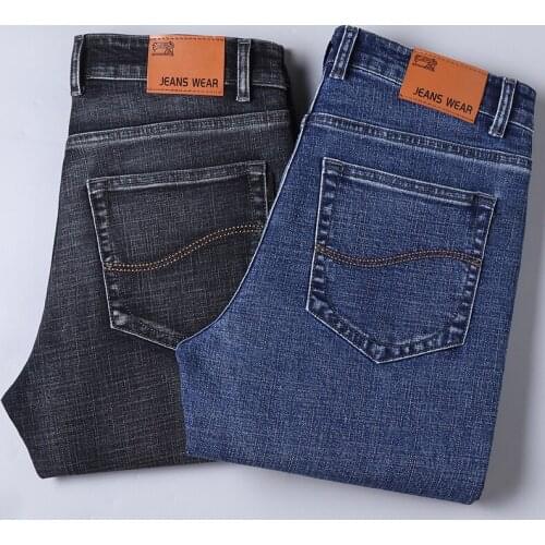 Spring And Summer New MenS Slim Straight Jeans Classic Fashion Brand Business Casual Stretch Denim Trousers Male Brand Pants