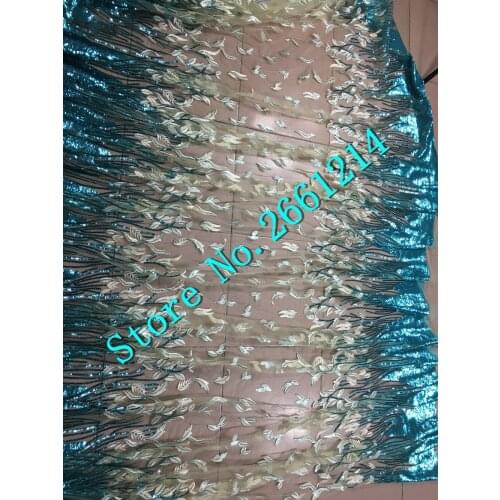 Hot sale embroidered lace fabric with sequins nice looking BZL-8558 french net lace for fashion dress