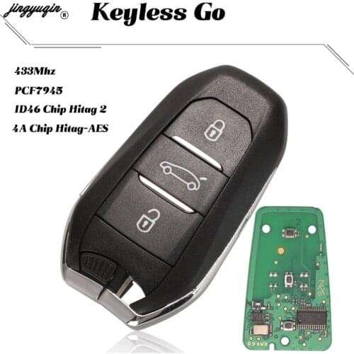 Jinyuqin Keyless Go VA2/HU83 Smart Key for Citroen C4 C4L DS4 DS5 Car key Remote 433Mhz/434Mhz ID46 Hitag2 4A Hitag-AES