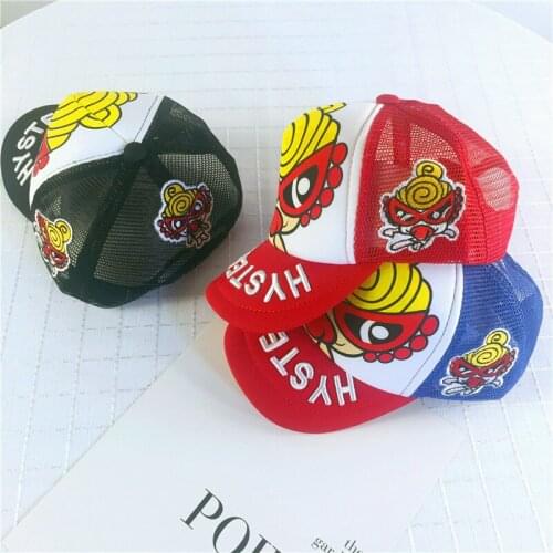 New Fashion Hat Kids Hat Summer Embroidery Mesh hip hop Cap Adjustable Boys Girls Outdoor Protection Sun Baseball snap back caps