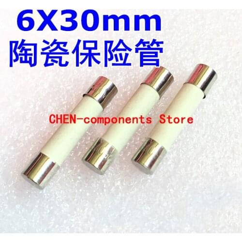 10PCS Ceramic fuse6*30 250V F 1A/2A/3A/4A/5A/6.3A/8A/10A/15A/20A