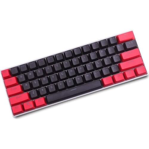 PBT Keycap 61 key Red and black Double Color Backlight Keycaps Universal Column For Ikbc Cherry MX Annie Mechanical Keyboard