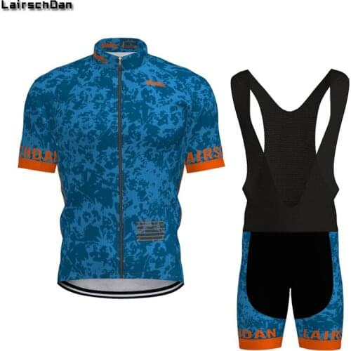 LairschDan Cycling Jersey Set Men Summer Blue Bicycle Jersey 9D Gel Pads Bike Shorts Cycling Clothing Equipacion Ciclismo Hombre