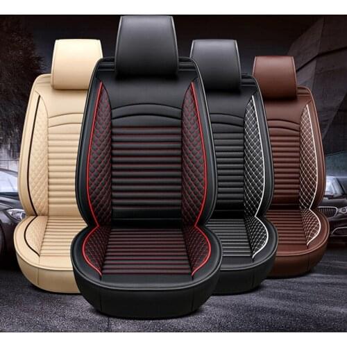 Leather Car Seat Covers Full Set Universal Fit for Most Model Car accessories Interior Parts Car Styling Decoration Seat Covers