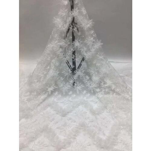 Handmade 3D Flower Lace African Lace Fabric 2021 High Quality Lace Nigerian Tulle Lace Fabric Wedding Dress FJ4364