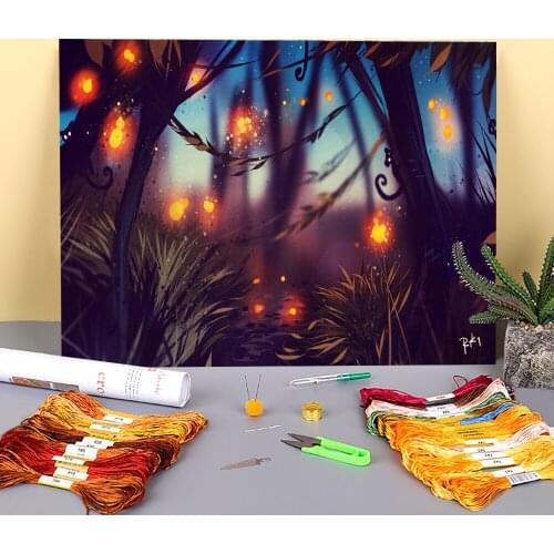 Scenery 20 Min Work Printed 11CT Cross-Stitch Set Embroidery DMC Threads Hobby Handiwork Needlework Knitting Design Jewelry