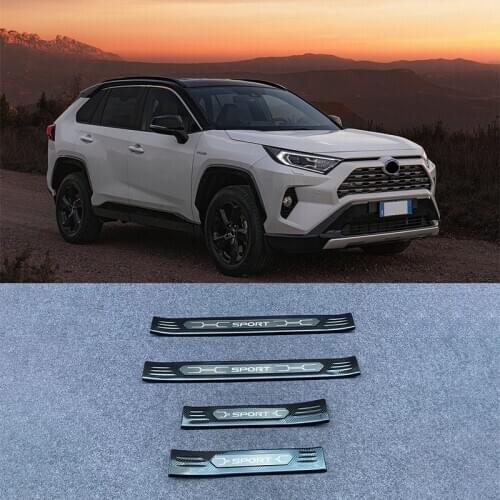 Door Sill Scuff Plate Stainless Steel Door Sills Pedal Welcome Pedal For Toyota RAV4 2019 2020 Car Accessories