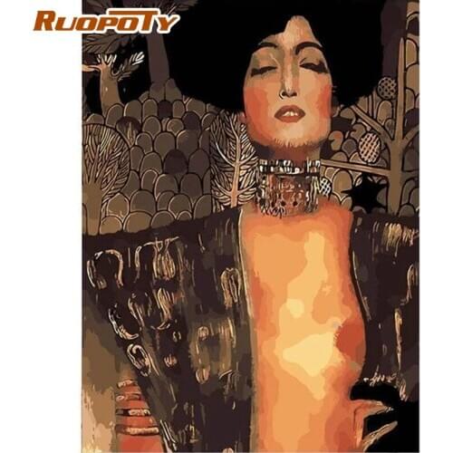 RUOPOTY Frame Picture Famous Diy Painting By Numbers Figure Painting Coloring By Numbers Wall Artwork Paint By Numbers Diy Gift