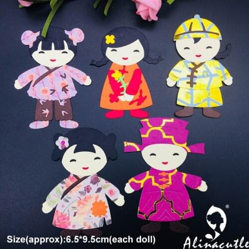 Die cut metal cutting die punch Chinese doll girl Alinacraft Scrapbook album papercraft handmade card stencil art cutter
