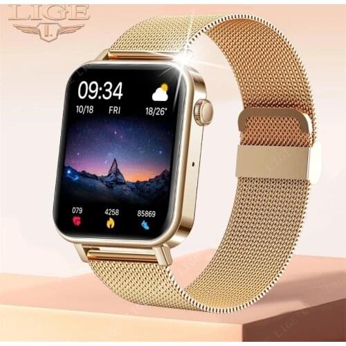 LIGE New Men Smart Watch Women 1.69" Full Touch Bluetooth Call Fitness Tracker Heart Rate Monitor Blood Pressure Smart Bracelet